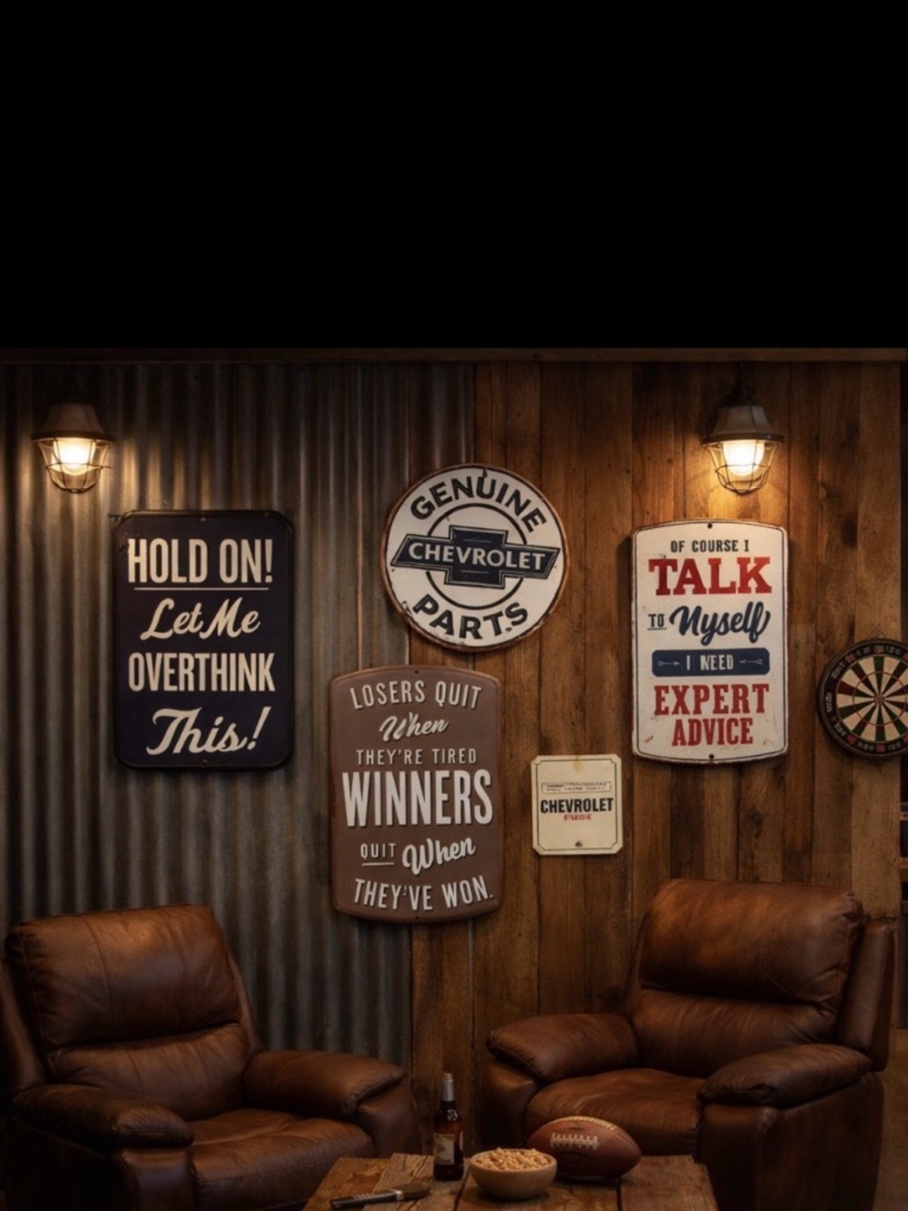 Vintage styled Metal Sign Set - Black, White, Brown all new